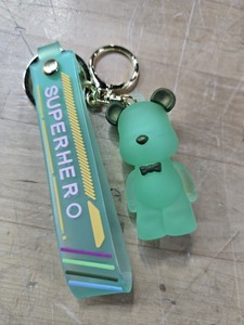 lot 6270376 image: Jelly Acrylic Bear Keychain Transparent Frosted Bowknot Bear Keychain Key Ring, Boy Girl Cute Pendant Wrist Strap