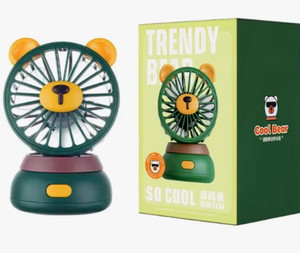 lot 6270595 image: Creative Cartoon bear desktop Mini Fans Big Wind Desktop Portable USB Charging Handheld Fan Portable Air Conditioner