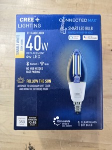 lot 6270400 image: Cree Lighting B11 Clear Glass Filament Candelabra Equivalent LED Bulb