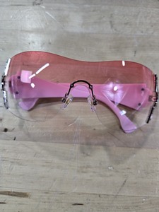 lot 6270538 image: Classy Luxury Shield Oversized Wrap Rimless Sunglasses with Rhinestone (Pink)