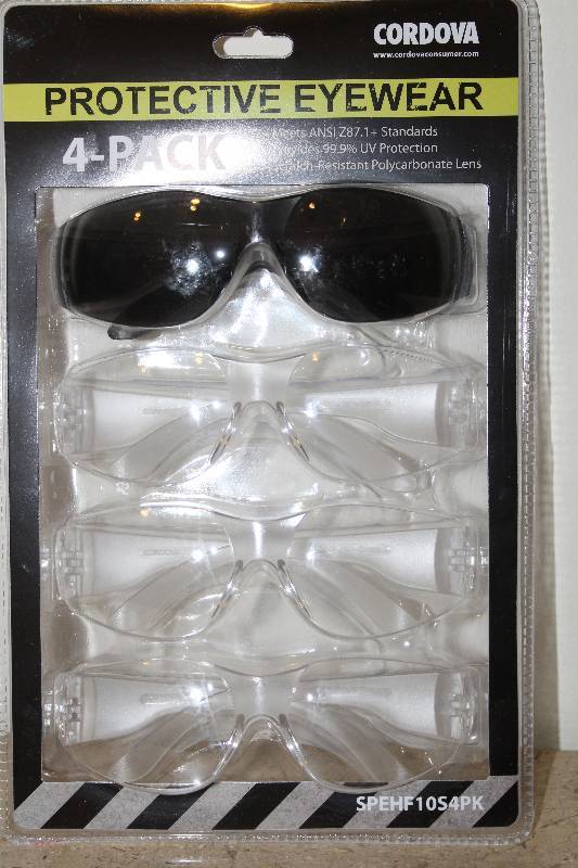 lot 7282 image: 4 Pack of Protective Eyewear- Unopened