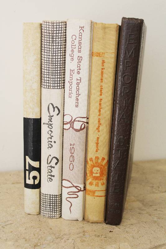 lot 7304 image: Lot of 5 Yearbooks- Emporia State University and Kansas State Teachers College