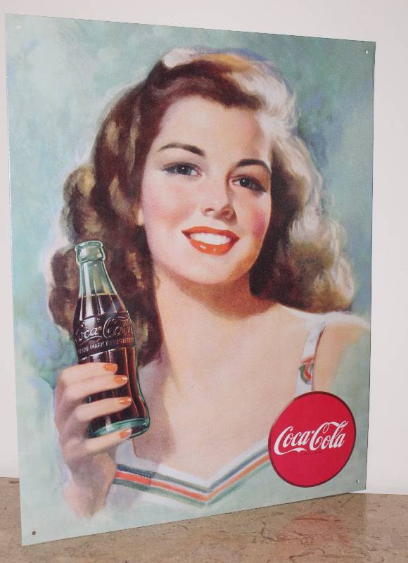 lot 7321 image: Metal Coca Cola Advertisement Sign- Very Neat