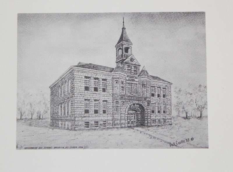lot 7334 image: Lot of 11 Ink Sketch Prints of the McCormick Avenue School- Neat