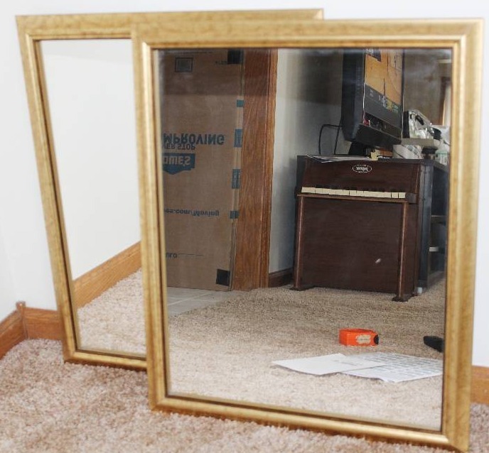 lot 7336 image: Lot of 2 Framed Mirrors- 18.5 Wide and 22.5 Tall- Pretty