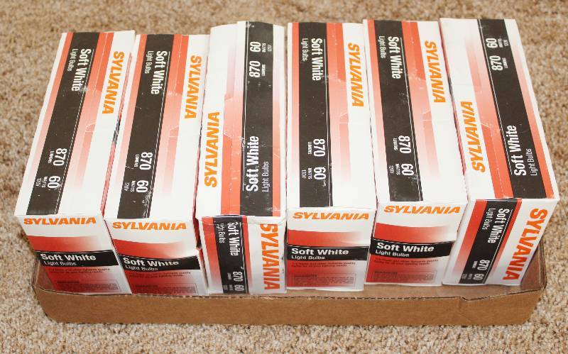 lot 7339 image: Lot of 24 Light Bulbs- 60 Watt- 4 in Each Pack