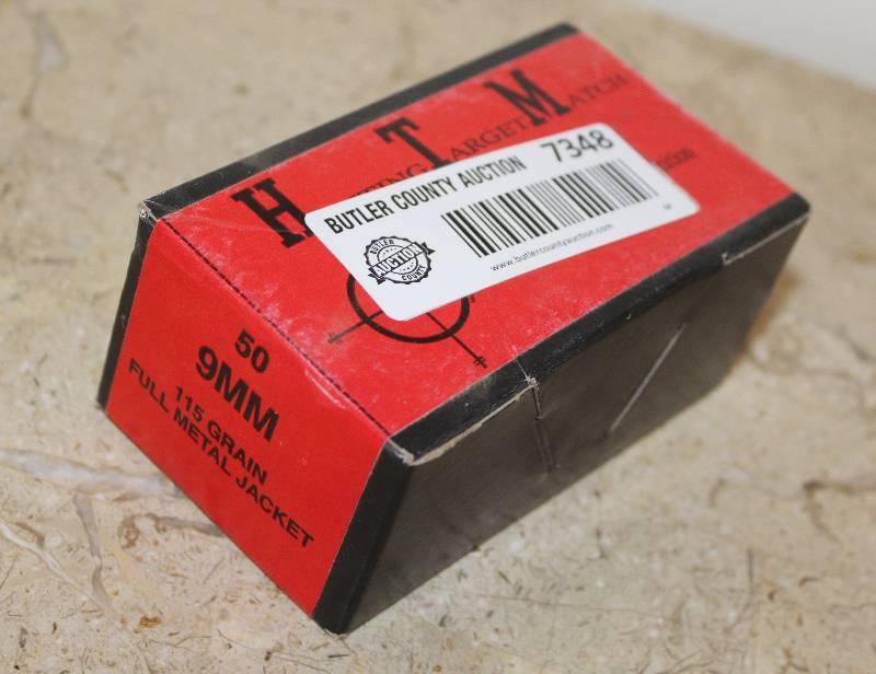 lot 7348 image: 50 Count, 9 MM 115 Grain Full Metal Jacket Ammunition