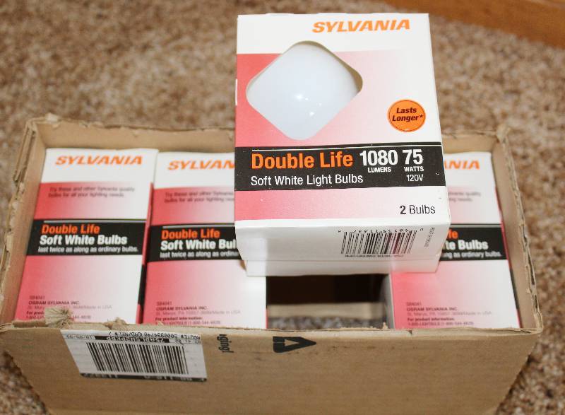 lot 7351 image: Sylvania 75 Watt Light Bulbs- 4 Packs w 2 in Each- 8 Total Bulbs