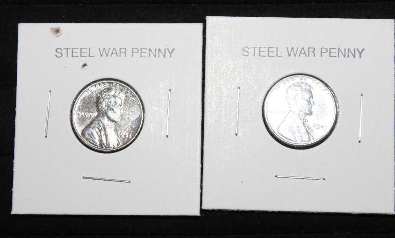 lot 7371 image: Lot of 2 Steel War Pennies- Year 1943- WOW Very Cool