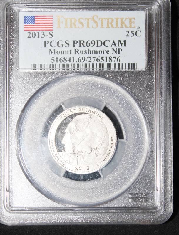 lot 7374 image: First Strike 2013-S Mount Rushmore Quarter