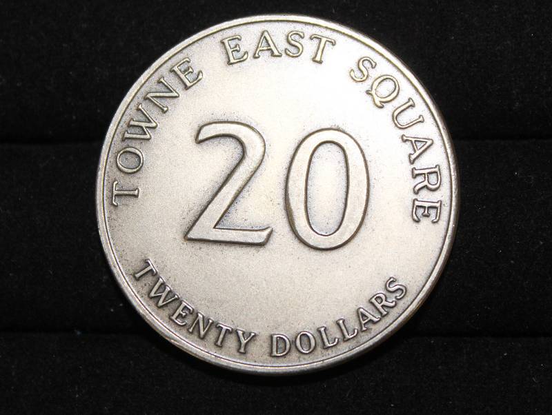 lot 7377 image: 20 Dollar Towne East Square Gift Coin- How Cool