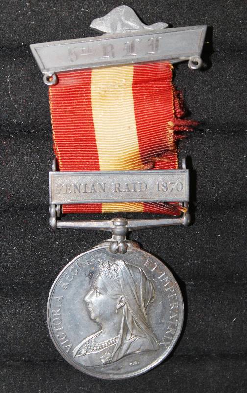 lot 7380 image: Canadian Medal- Fenian Raid 1870- Very Cool