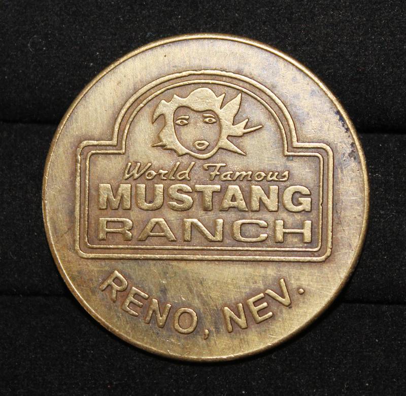 lot 7385 image: Drink Token from the Infamous Mustang Ranch in Reno, Nevada- Cool