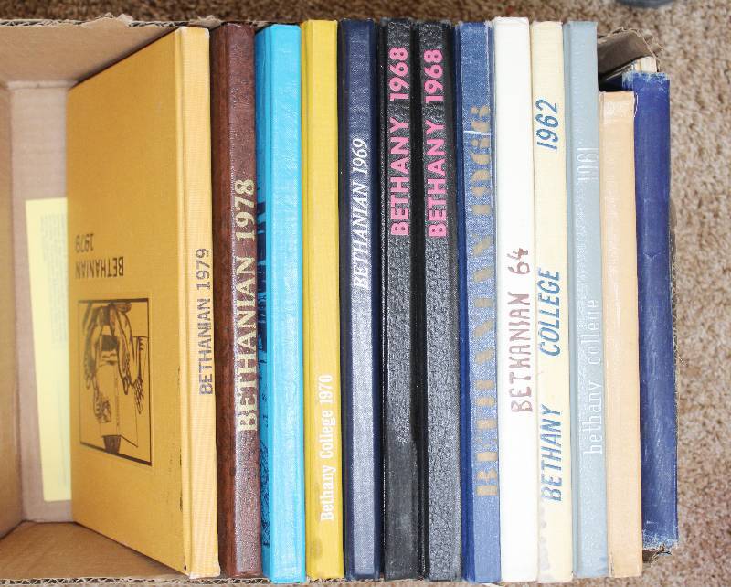 lot 7406 image: Lot of 13 Yearbooks from Bethany College- Years Range from 1913 to 1970