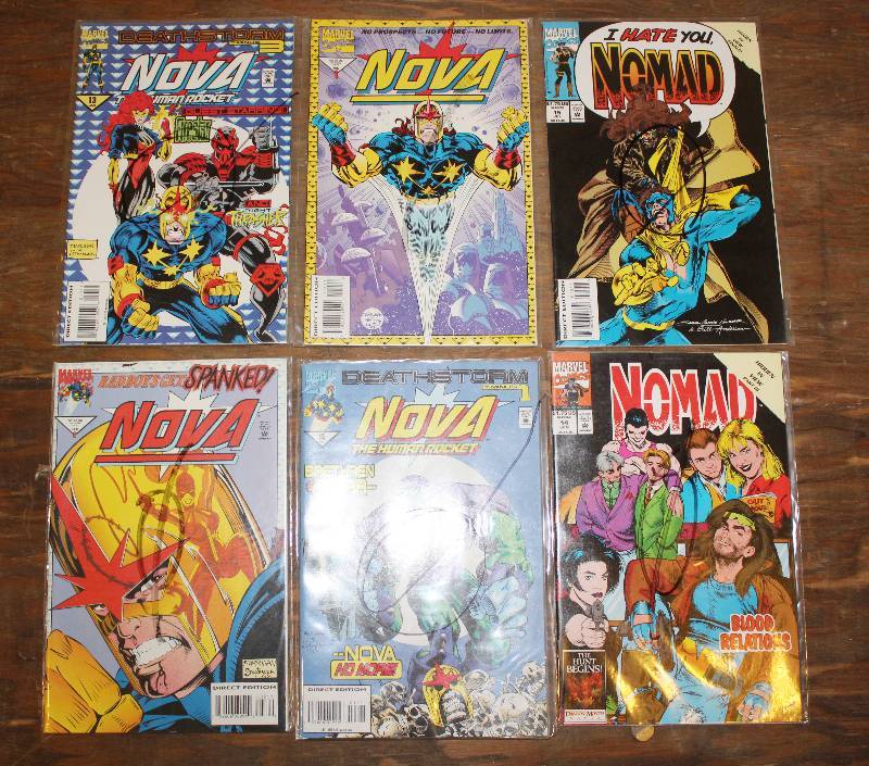 lot 7408 image: Lot of 6 Comic Books- 4 Nova and 2 Nomad