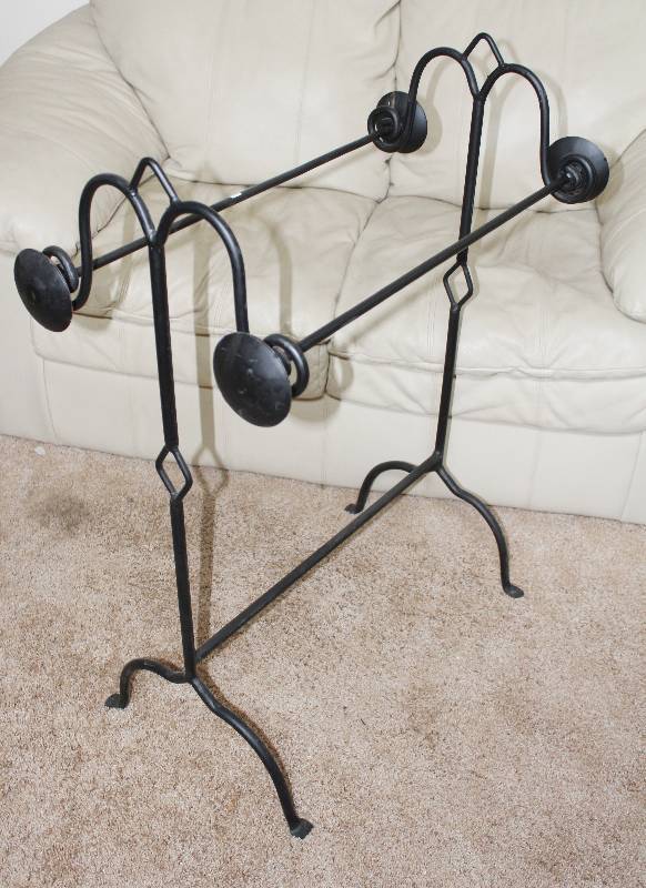 lot 7432 image: Painted Steel Towel Rack- Pretty