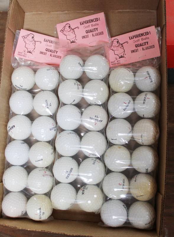 lot 7447 image: 3 Dozen Experienced Golf Balls- Uncut and Rewashed- 1 Dozen in Each Sleeve
