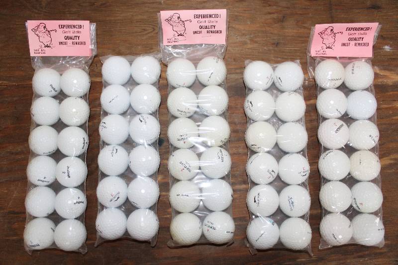 lot 7455 image: 5 Dozen Experience Golf Balls- Uncut and Rewashed- 1 Dozen Per Sleeve