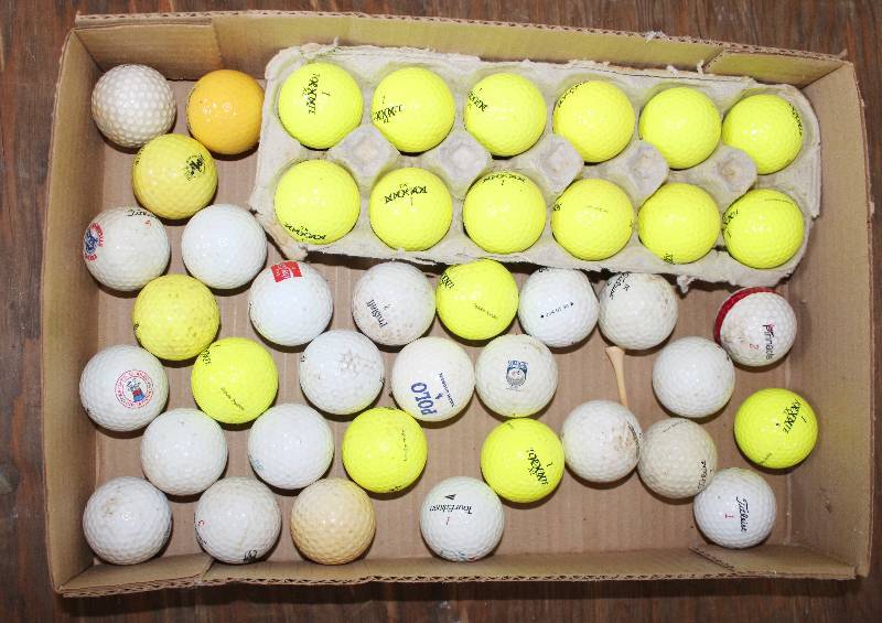 lot 7457 image: Lot of 42 Golf Balls- Various Colors and in Various Conditions