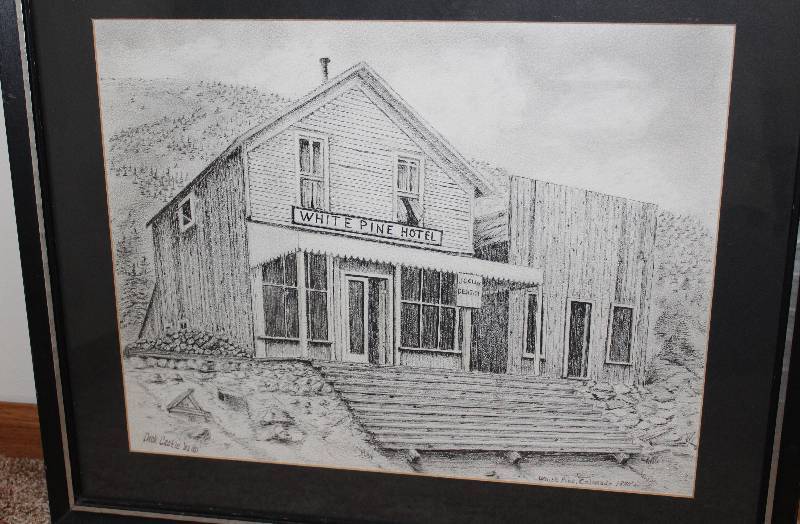 lot 7474 image: Beautiful Ink Painting by Local Painter Richard Castle- Very Neat
