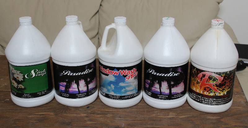 lot 7480 image: 5 Jugs of Concentrated Cleaners- 1 Gallon Each- Some Unopened