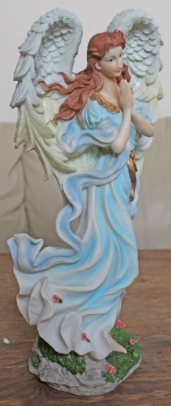 lot 7515 image: Angel Figurine w Blue Dress- New in Box- Very Beautiful