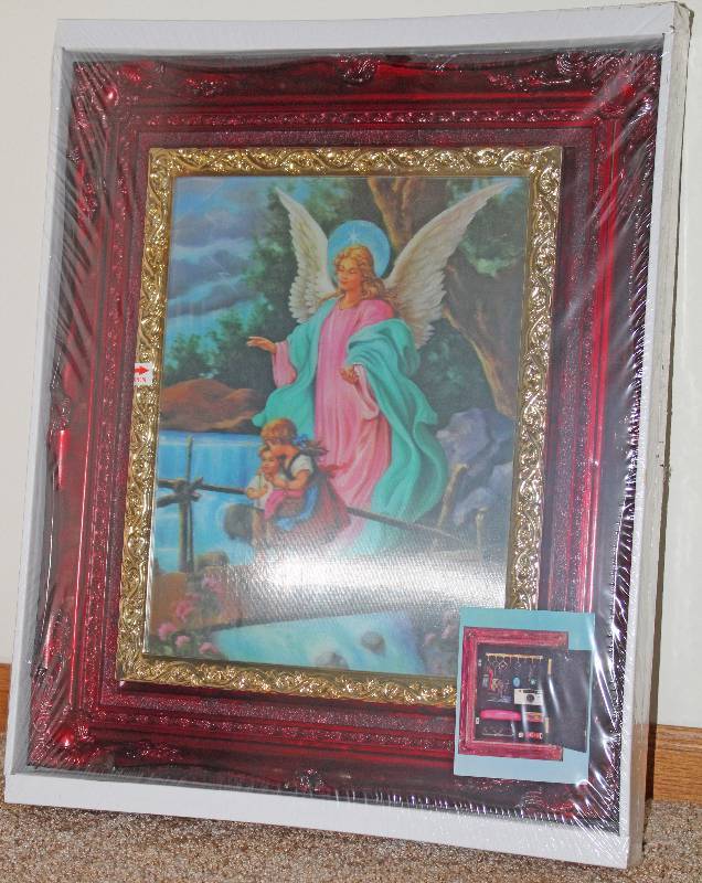 lot 7518 image: Hidden Storage Cabinet w 3D Picture- Very Ornate Design
