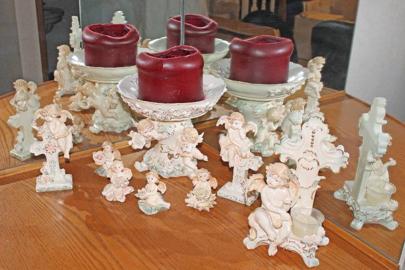 lot 7531 image: Lot of Angel Decor and Candle Holders- Cute