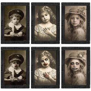 lot 6272007 image: Halloween Decorations Indoor Scary Wall Decor, 3Pack 3D Changing Face Moving Picture Frames Portrait, Gothic Horror Poster Castle Haunted House Mansion Decor Decoration Party Supplies