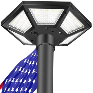 lot 6272017 image: Hainee Flag Pole Light Solar Powered, Dusk to Dawn Solar Flagpole Light IP67 Waterproof Upgraded with Smart Charge Discharge Algorithm Technology for Bright Long Time Lighting