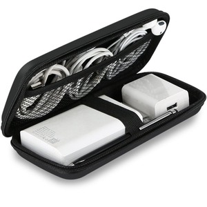 lot 6272026 image: iMangoo Shockproof Carrying Charger Case Hard Protective EVA Impact Resistant Power Bank Pouch Small Electronics Organizer Cable Accessory Travel Essentials for Women, Size 6.5x3.2x1, Black