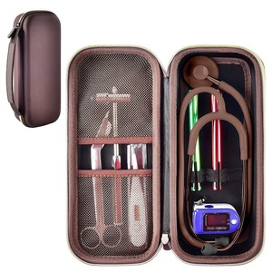 lot 6272027 image: Stethoscope Case Compatible with 3M Littmann Classic III MonitoringLightweight II S.ECardiology IV DiagnosticMDF Acoustica Stethoscopes, Extra Pocket for Doctor & Nurse Accessories (Dark Brown)