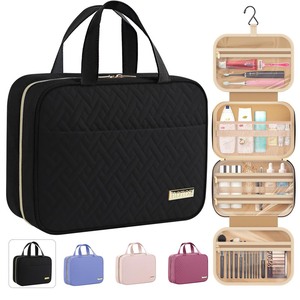 lot 6272033 image: HOTOR Travel Toiletry Bag - Toiletry Bag wHanging Hook - Spacious Toiletry Bag for Women & Men, Makeup BagBig Comparment, Waterproof for Travel Accessories, Travel Essentials, Medium, Black