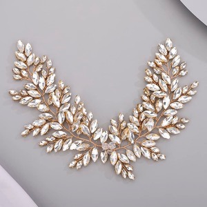 lot 6272040 image: BERYUAN Wedding Crystal Headband Women Hair Vine for Bride Bridesmaid Crystal Headband Wedding handmade GOLD