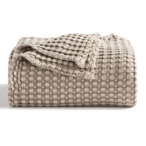 lot 6272049 image: Bedsure Cooling Cotton Waffle King Size Blanket - Lightweight Breathable Summer Blanket of Rayon Derived from Bamboo for Hot Sleepers, Luxury Throws for Bed, Couch and Sofa, Taupe, 104x90 Inches