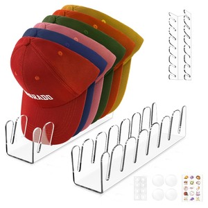 lot 6272057 image: Hat Organizer for Baseball Caps, Hat Storage for Baseball Caps Display and Organizer, Cap Organizer for 14 Baseball Caps, Ball Cap Storage Organizer, Acrylic Baseball Cap Holder for Ball Cap, Golf Cap