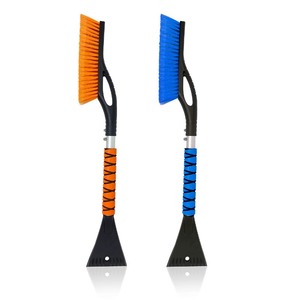 lot 6272065 image: EcoNour 27 Car Snow Brush and Ice Scrapers for Car Windshield (2 Pack)  Scratch Free Bristle Head Snow Brush & Tough Window Snow Scraper with Aluminium Body  Snow Removal Winter Car Accessories