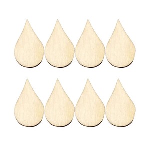 lot 6272076 image: Artibetter 200PCS Drop Wooden Slices Unfinished Wood Pieces DIY Wood Embellishments Ornaments-15x10mm