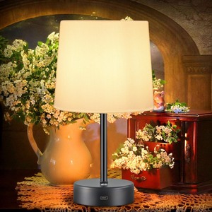 lot 6272099 image: OOFAYBILL Cordless Table Lamp, Built-in 5000mAh Rechargeable Table Lamp Cordless, Small Battery Powered Lamp, Wireless Lamp with Memory Function for Dining Room, Bedroom (Black)