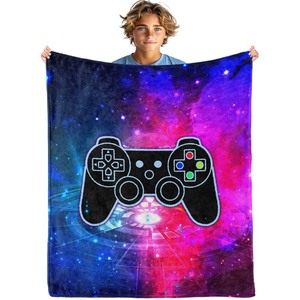 lot 6272111 image: Jiospet Gamer Throw Blanket - Gaming Blanket Video Game Throw Blanket Gifts for Teen Boys Girls Game Blanket for Sofa Bedroom Gamer Room Decor, Throw Size 50 X 60
