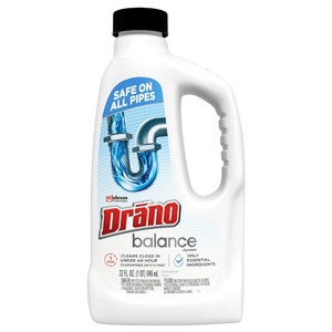 lot 6272120 image: Drano Balance Drain Clog Remover and Cleaner, Non-Corrosive Formula, Safe on All Pipes and Septic Tanks, Formulated Using Only Essential Ingredients, 32 Fl Oz