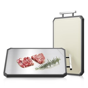 lot 6272126 image: SNOWCLAD Stainless Steel Cutting Board,Double Sided Steel Cutting Board for kitchen,Stainless SteelWheat straw pp Large Cutting Board for meat,Dishwasher Safe,non toxic Chopping Board,16  12 Inch