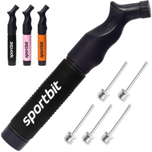 lot 6272145 image: SPORTBIT Ball Pump for Sports Balls - Push & Pull Inflating System - Hand Pump for All Exercise Balls - Volleyball Pump, Basketball Inflator, Football & Soccer Ball Air Pump - Goes with 5 Needles Set