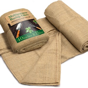 lot 6272146 image: Burloptuous 40 x15 Feet Gardening Burlap Roll - Multipurpose Natural Burlap Fabric, High Density Jute Fiber Material for Decorations, Center Pieces for Home, Rustic Party Decor