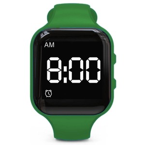 lot 6272147 image: Vibrating Alarm Watch Waterproof Wake Up Watch Silent Medical Reminder Watch - with Timer and 15 Daily Alarms (Dark Green Square - Waterproof)