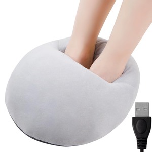 lot 6272148 image: Yanmucy Electric Heated Foot Warmer USB Fast Heating Pad Soft Flannel Anti-Slip Foot Warmer Slippers for Men and Women (Grey)