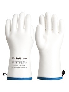 lot 6272150 image: LANON Liquid Silicone Gloves, Heat Resistant Oven Gloves with Fingers, Food Grade, Waterproof, White, Large