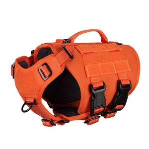 lot 6272167 image: ICEFANG GN3 Tactical Dog Harness with 6X Buckle,Dog Molle Vest with Handle,34 Body, Hook and Loop Panel for ID Patch,No Pulling Front Clip (X-Small (Pack of 1), Safety Orange)