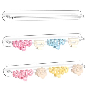 lot 6272171 image: SNOWSTAR Acrylic Claw Clip Organizer Holder,3PCS Wall Holder,Claw Clip Holder and Storage,Hair Clip Organizer Display Clear Stand for Women and Girls