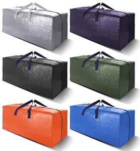 lot 6272184 image: VELVETSURE Heavy Duty Extra Large Moving Bags WBackpack Straps - Strong Handles & Zippers, Storage Totes For Space Saving, Fold Flat, Alternative to Box and Bin (Set of 6, Multicolor)